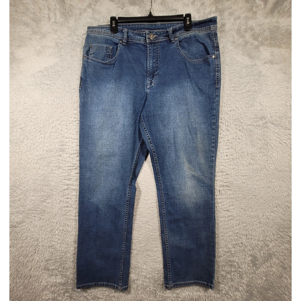 Buffalo David Bitton Jackson-X Straight Stretch Jeans Mens 38x30 Blue Denim